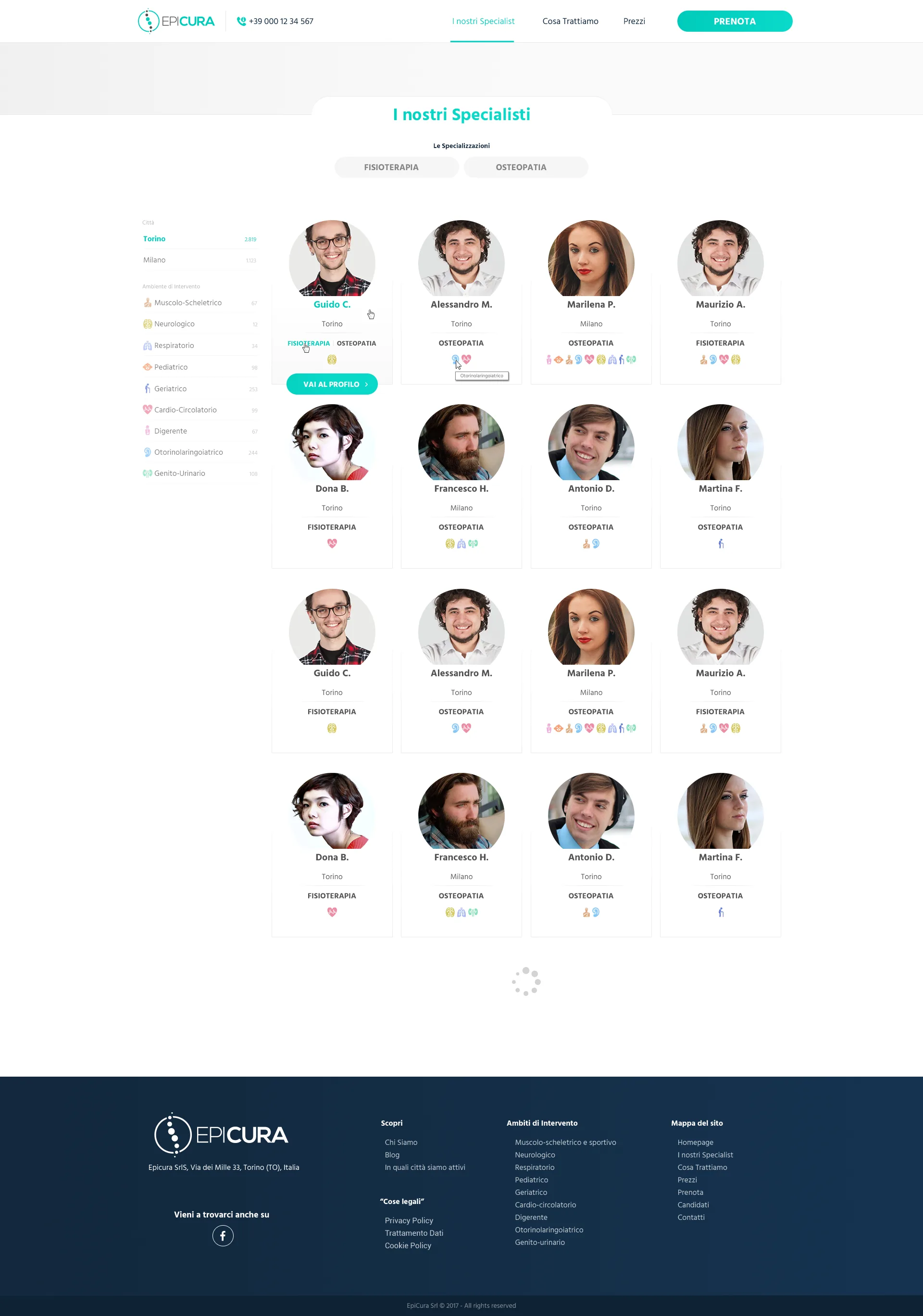 Pagina I nostri Specialist: la rete dei professionisti EpiCura